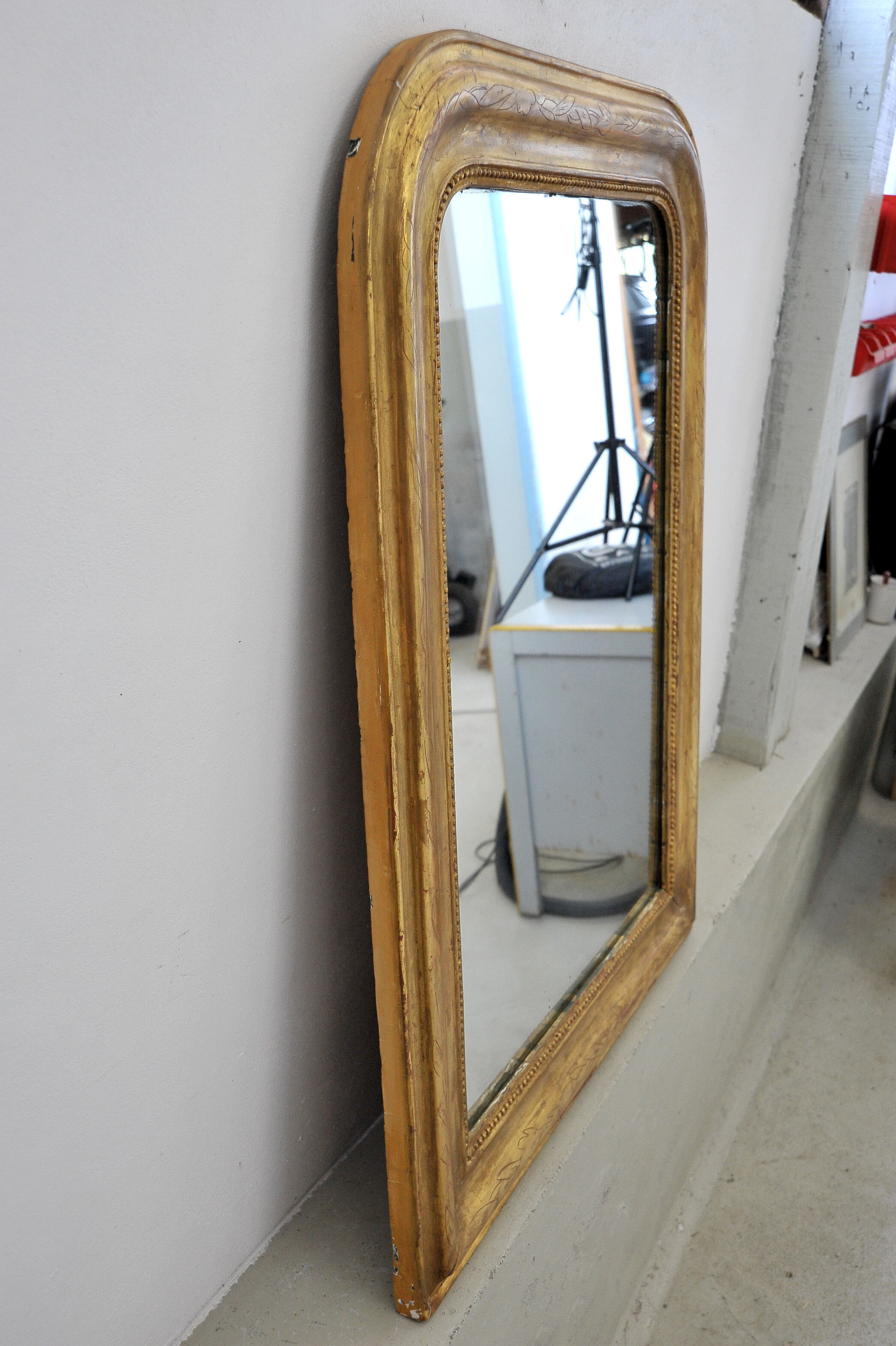 Mirror Louis Philippe gilded with gold leaf 78x105cm