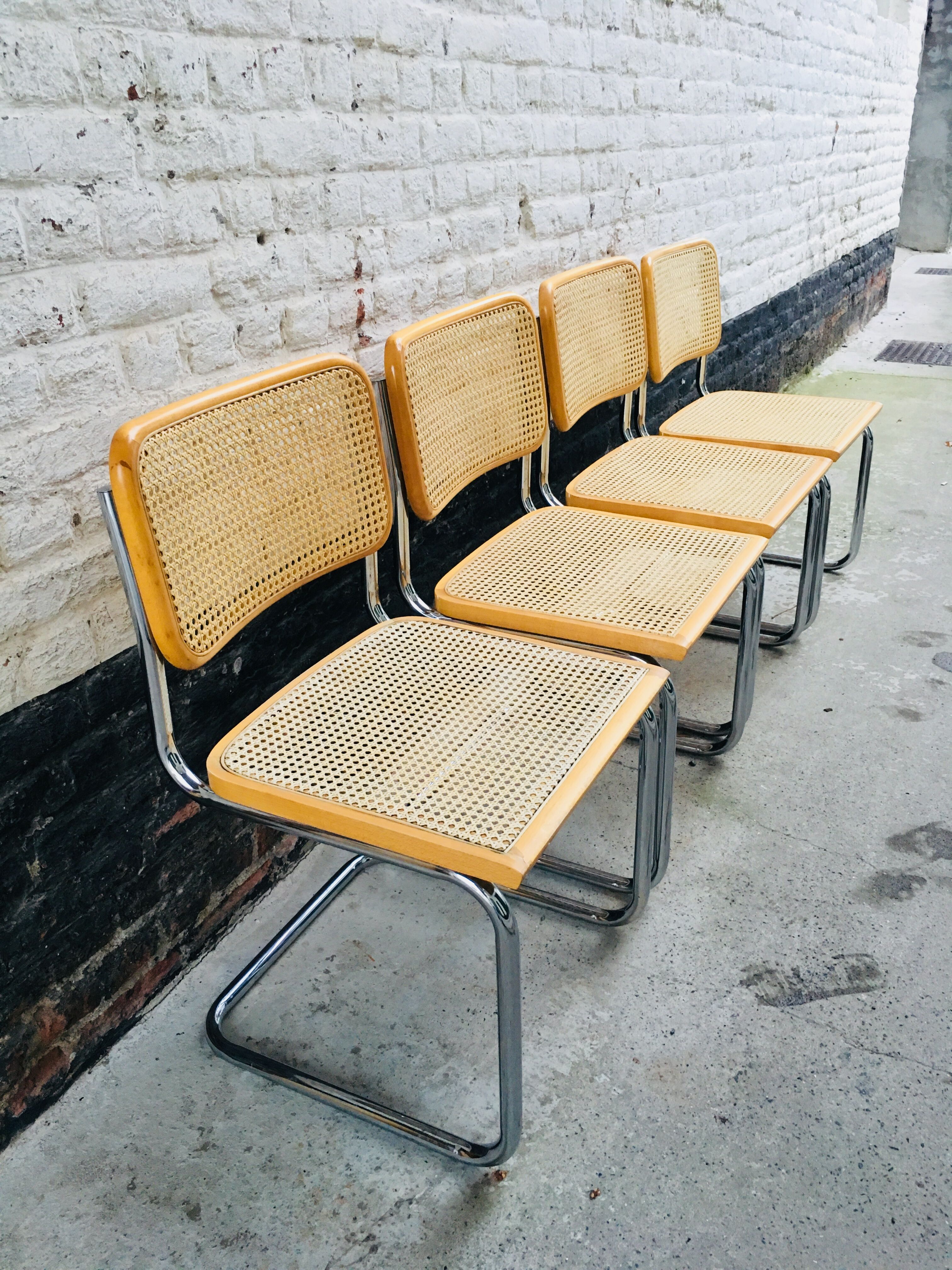 Set of 4 chairs model cesca B32 by Marcel Breuer
