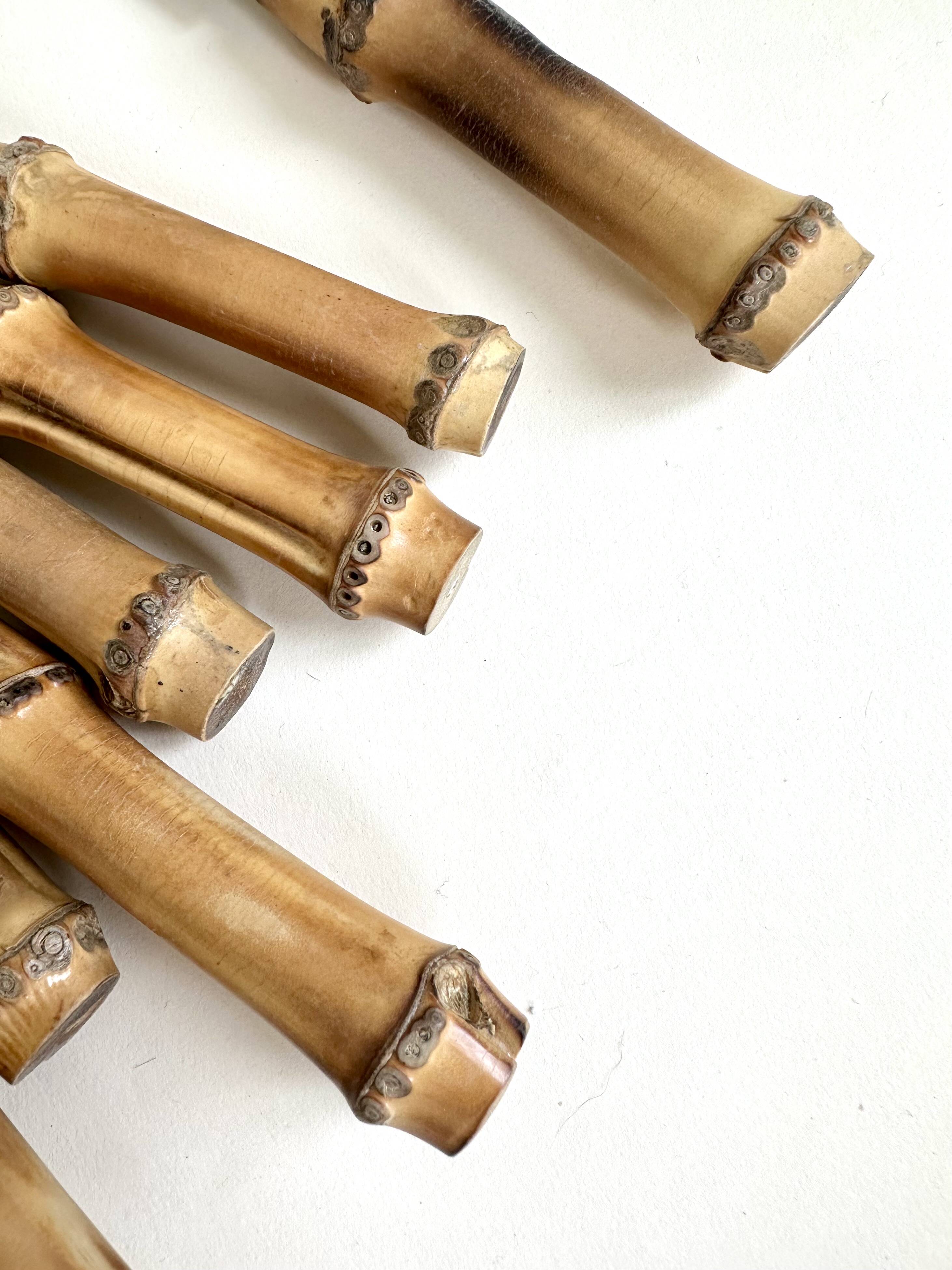 Set of 12 knives with bamboo handle