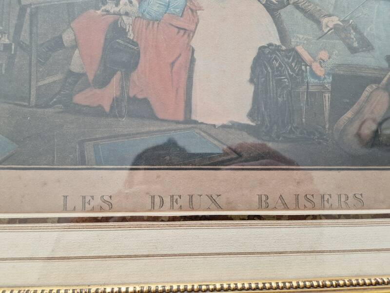 Philibert Louis Debucourt (1755-1832) - 19th Century Engraving - The Two Kisses