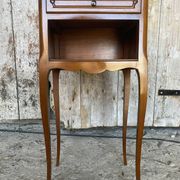 Antique nightstand louis xv style cherry wood drawer + vintage case