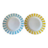 Lot de 2 assiettes plates Digoin Sarreguemines