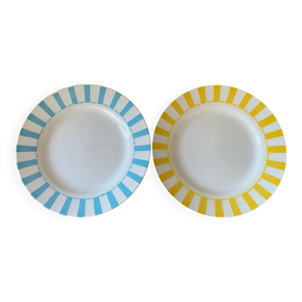 Lot de 2 assiettes plates Digoin Sarreguemines