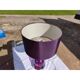Lampe vintage en chrome et verre de couleur