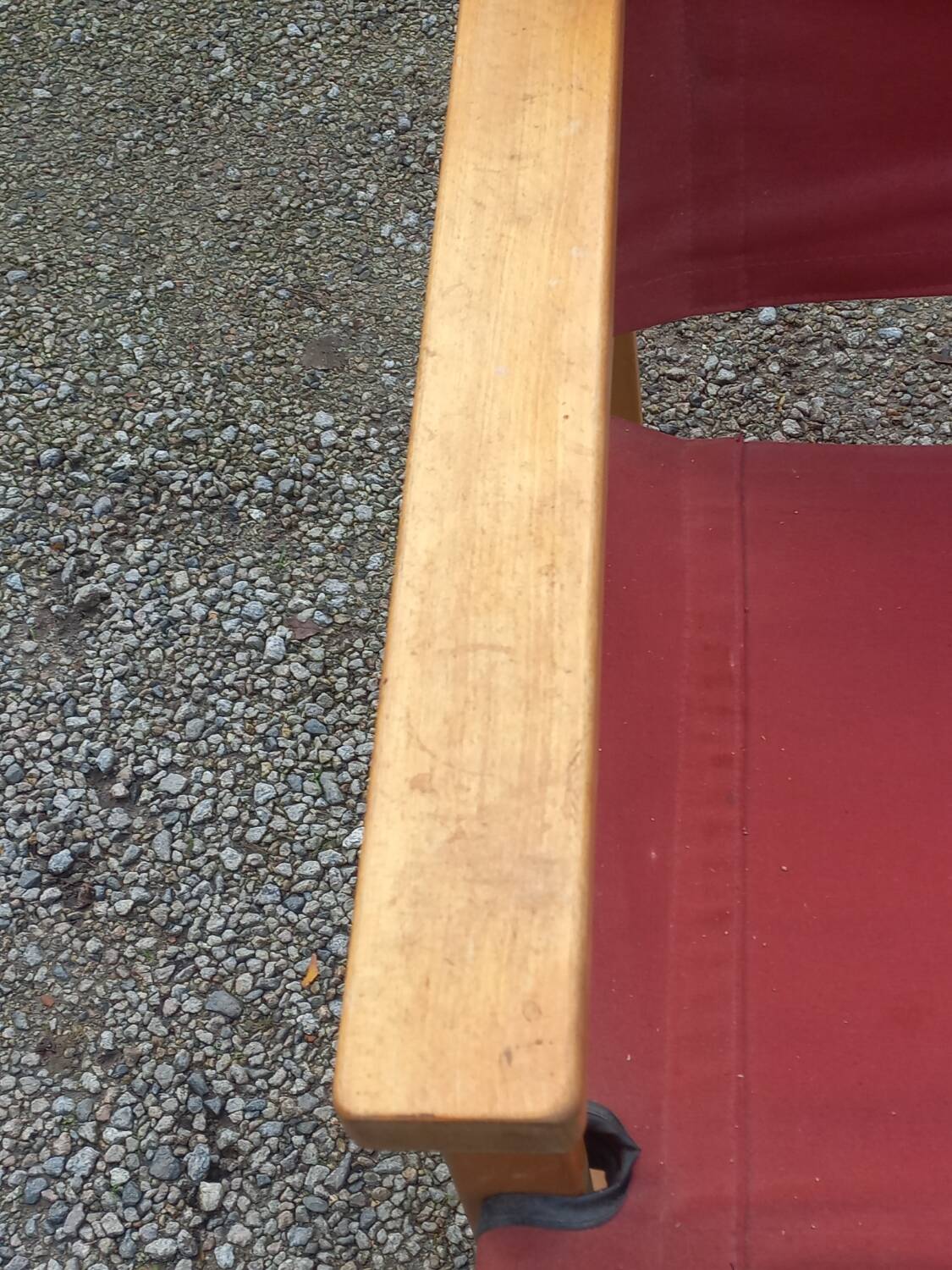 Safari armchair in beech and cotton canvas