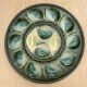 St. Clément XL oesterschaal, groen/gele majolica