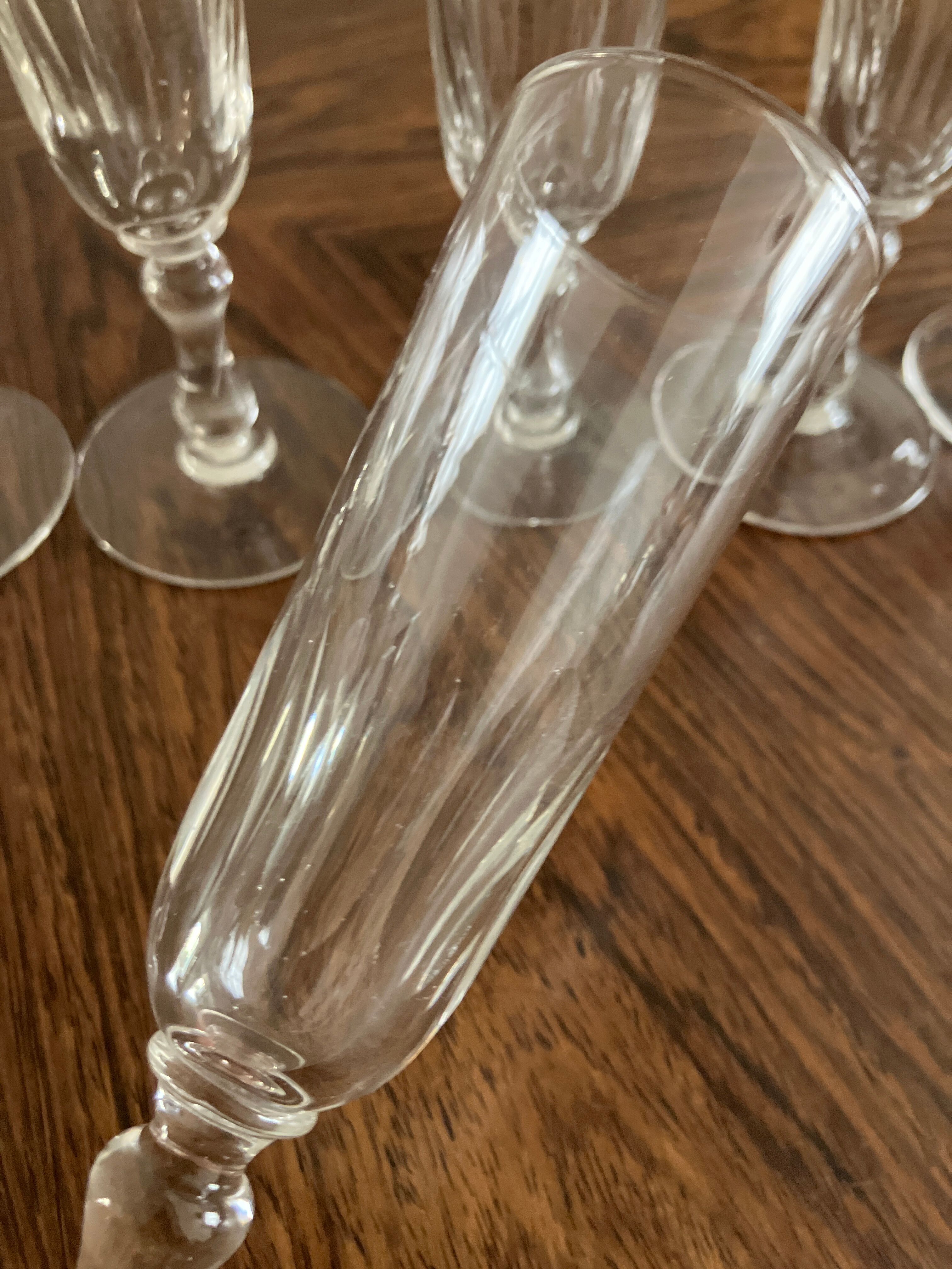 6 antique flutes from the late 19th century – Val Saint Lambert - Herbatte