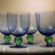 Fine vintage blue and green foot glasses