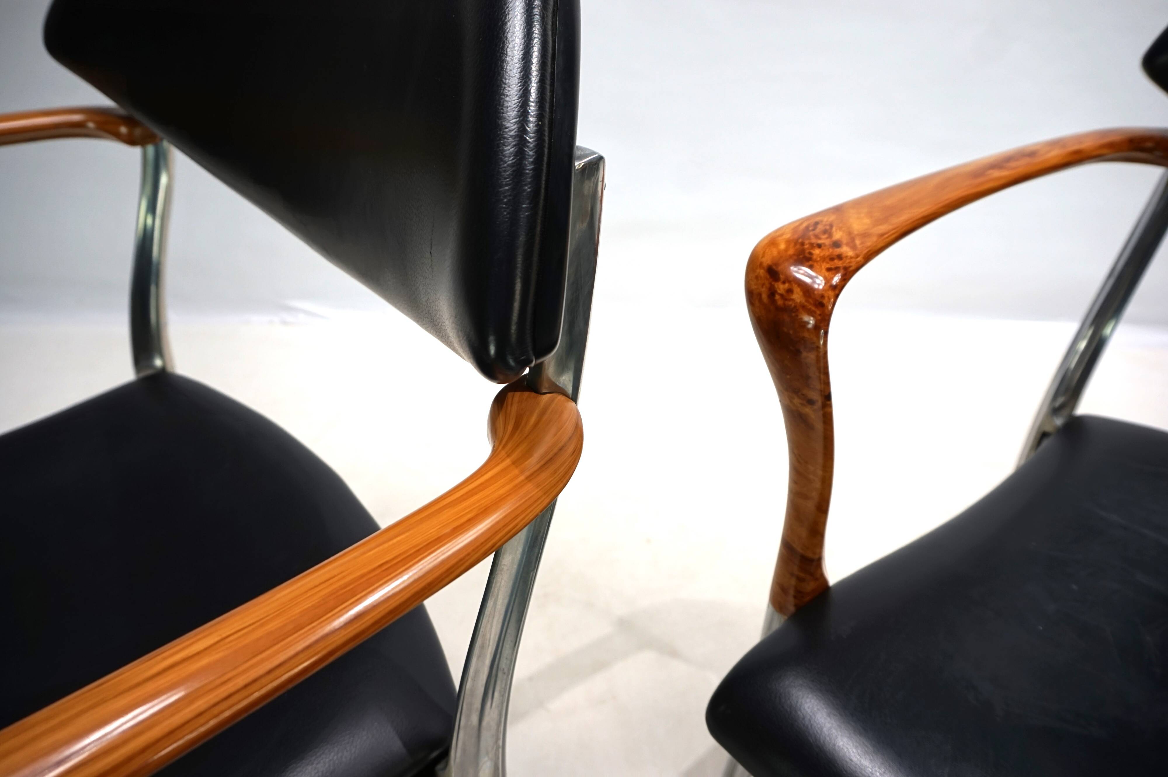 Set of four Coro dining chairs by Luigi Origlia, 1980