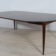 Mid-Century Round Rosewood Dining Table by Henry Rosengren Hansen for Brande Mobel Industry, 1960s