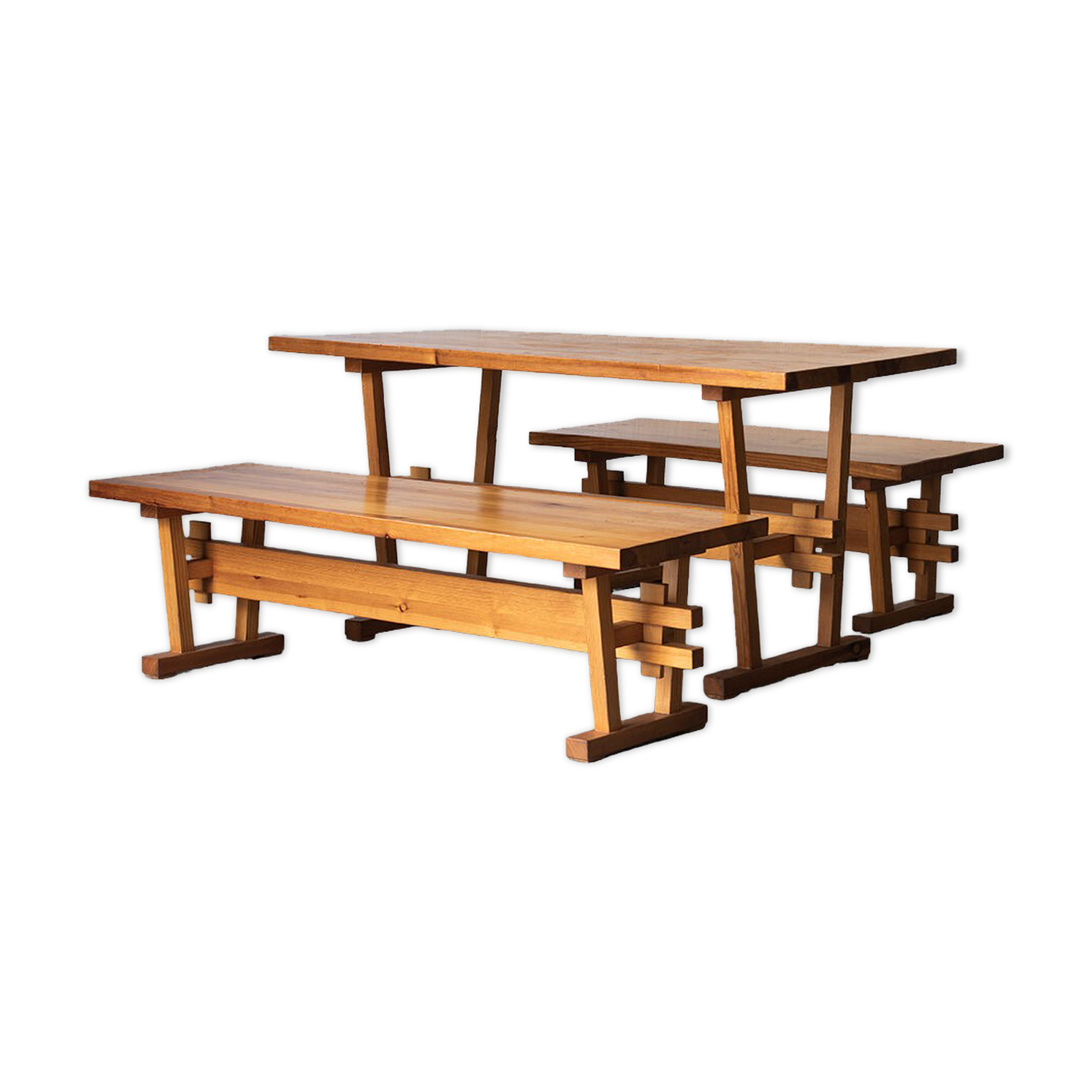 Dining set of 3 in solid oregon pine