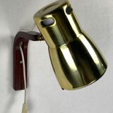 Teak brass wall sconce by hans agne jakobsson, sweden 1960s model v488