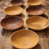 Vintage glazed ceramic deep plates