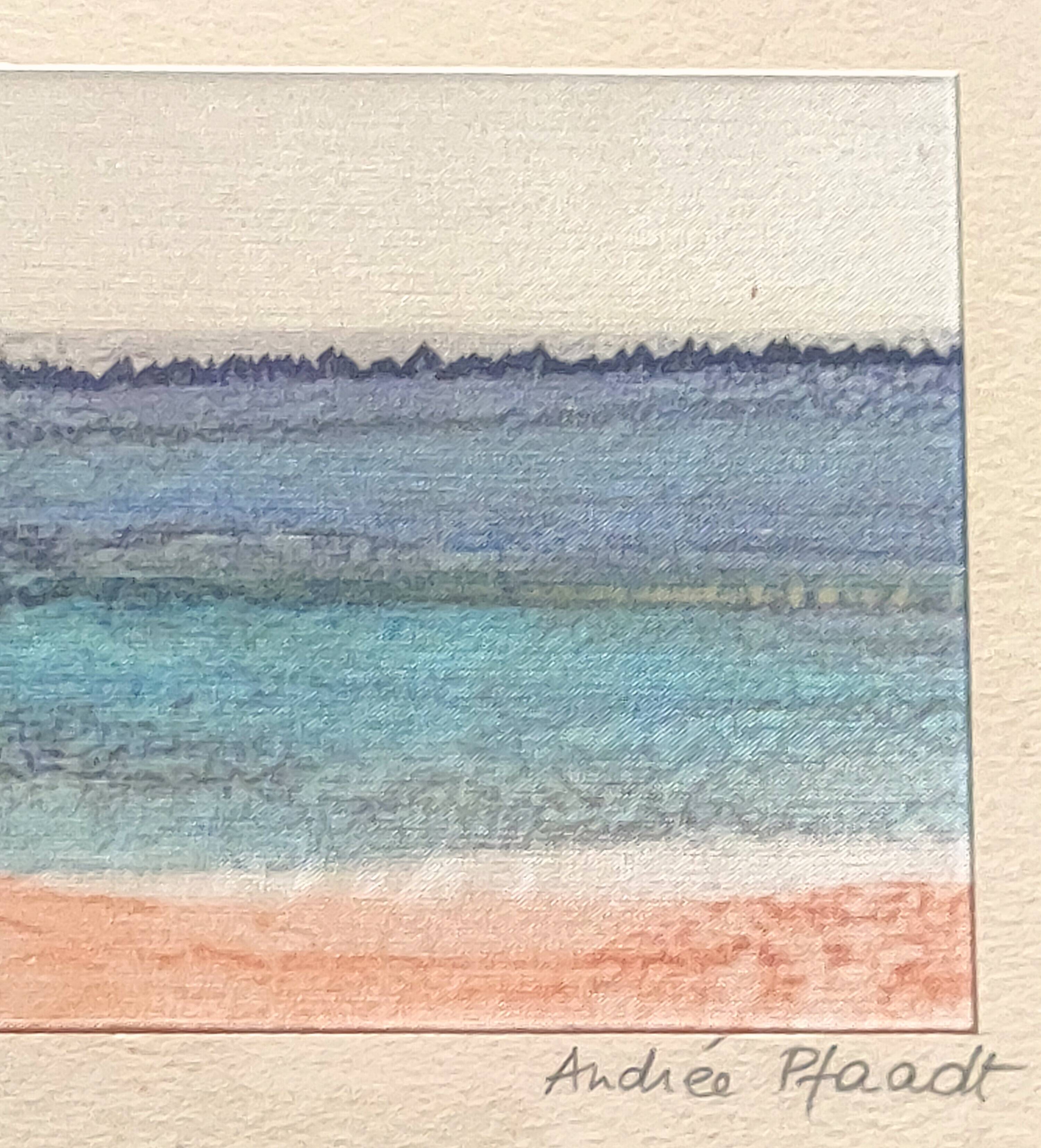 Andrée PFAADT painting – Silk painting – Shoreline – Contemporary.