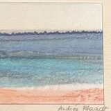Tableau Andrée Pfaadt – peinture sur soie – rivage - contemporain
