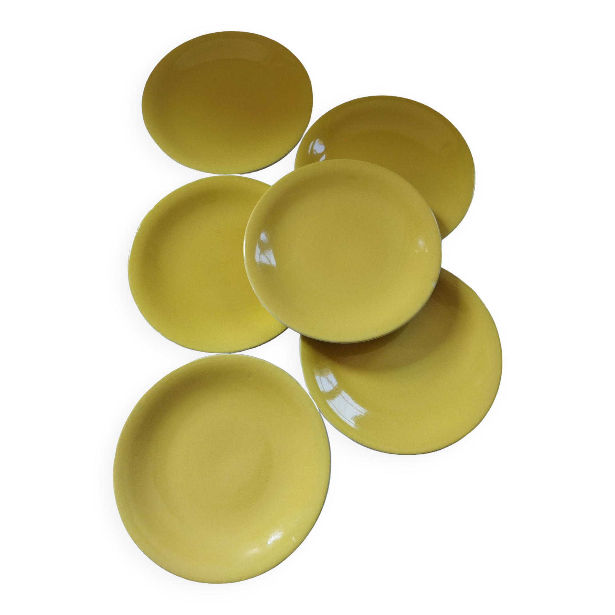 6 Keller & Guérin Lunéville dessert plates "Météor"