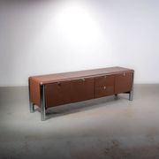 No. 3076 credenza extension in Vitello leather from the Pfister Executive Office Collection for KnollStudio. Circa 1988