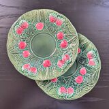 Paire d’assiettes en barbotine