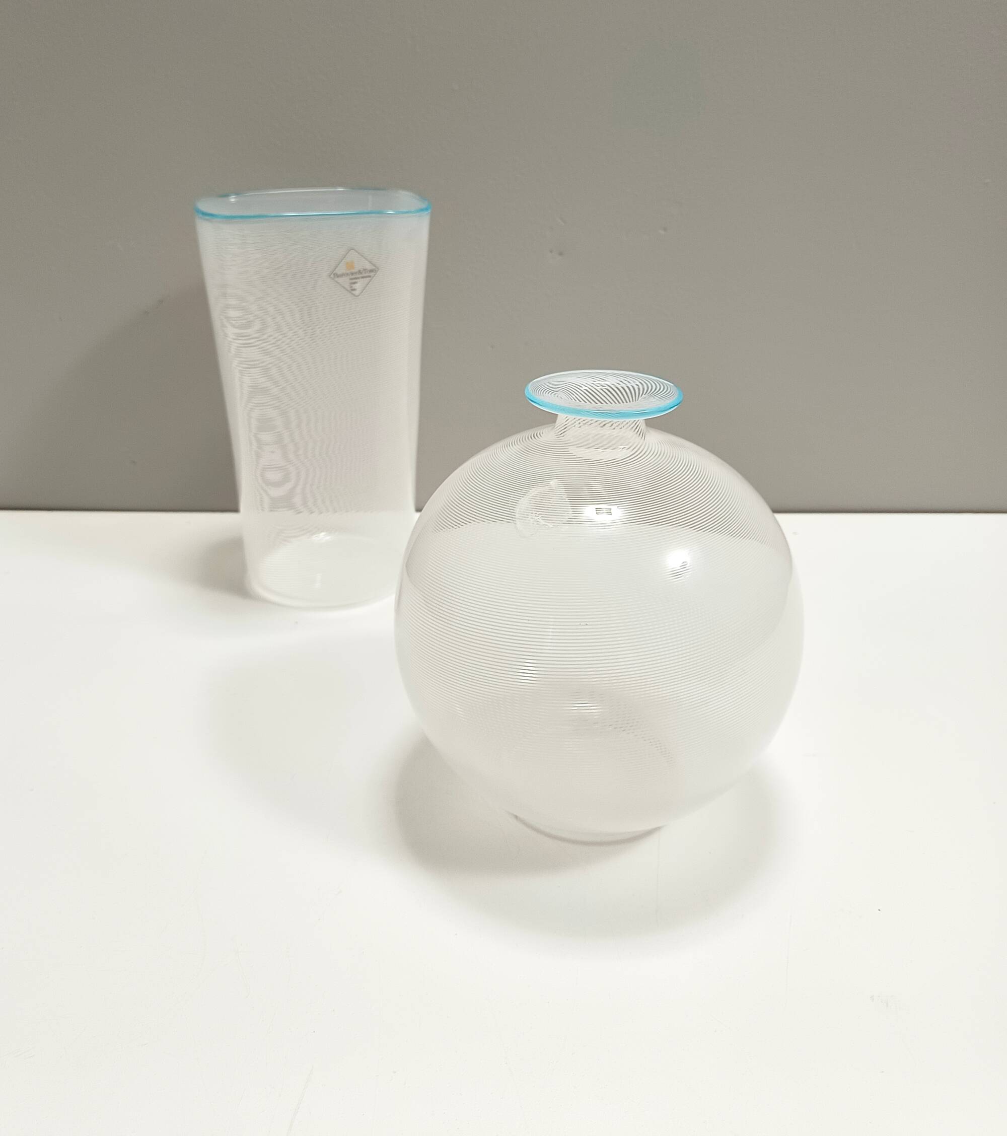 Murano Glass Vase by Ercole Barovier for Barovier & Toso with White Canes,