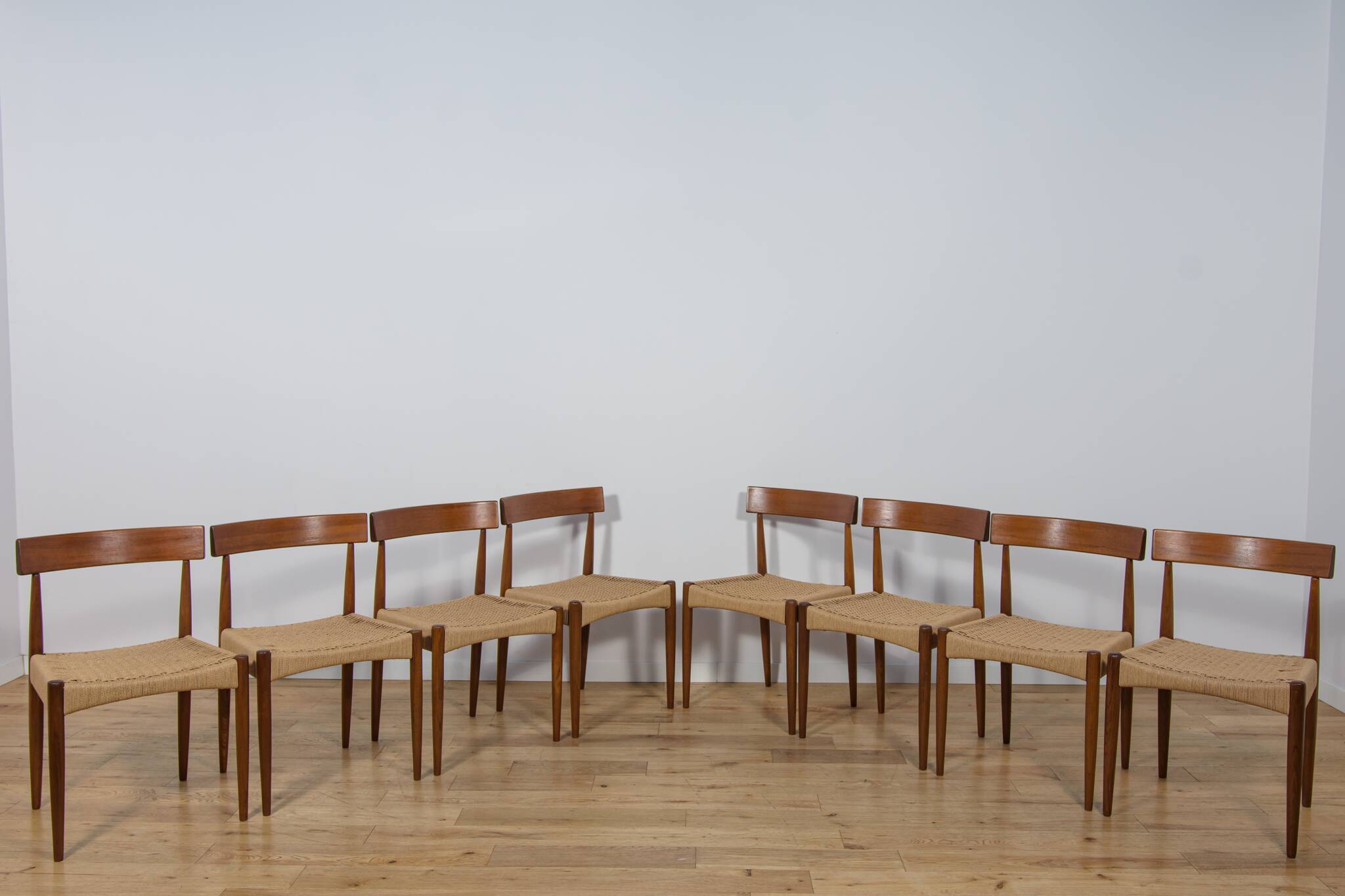 Mid-Century Modern Dining Chairs by Arne Hovmand-Olsen for Mogens Kold, 1960s, Set of 8