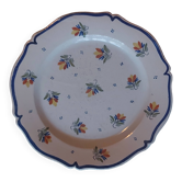 Assiette decorative faience de Quimper signée Henriot