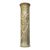 Douille d'obus 75 sculptée - Art des poilus décor floral ww1
