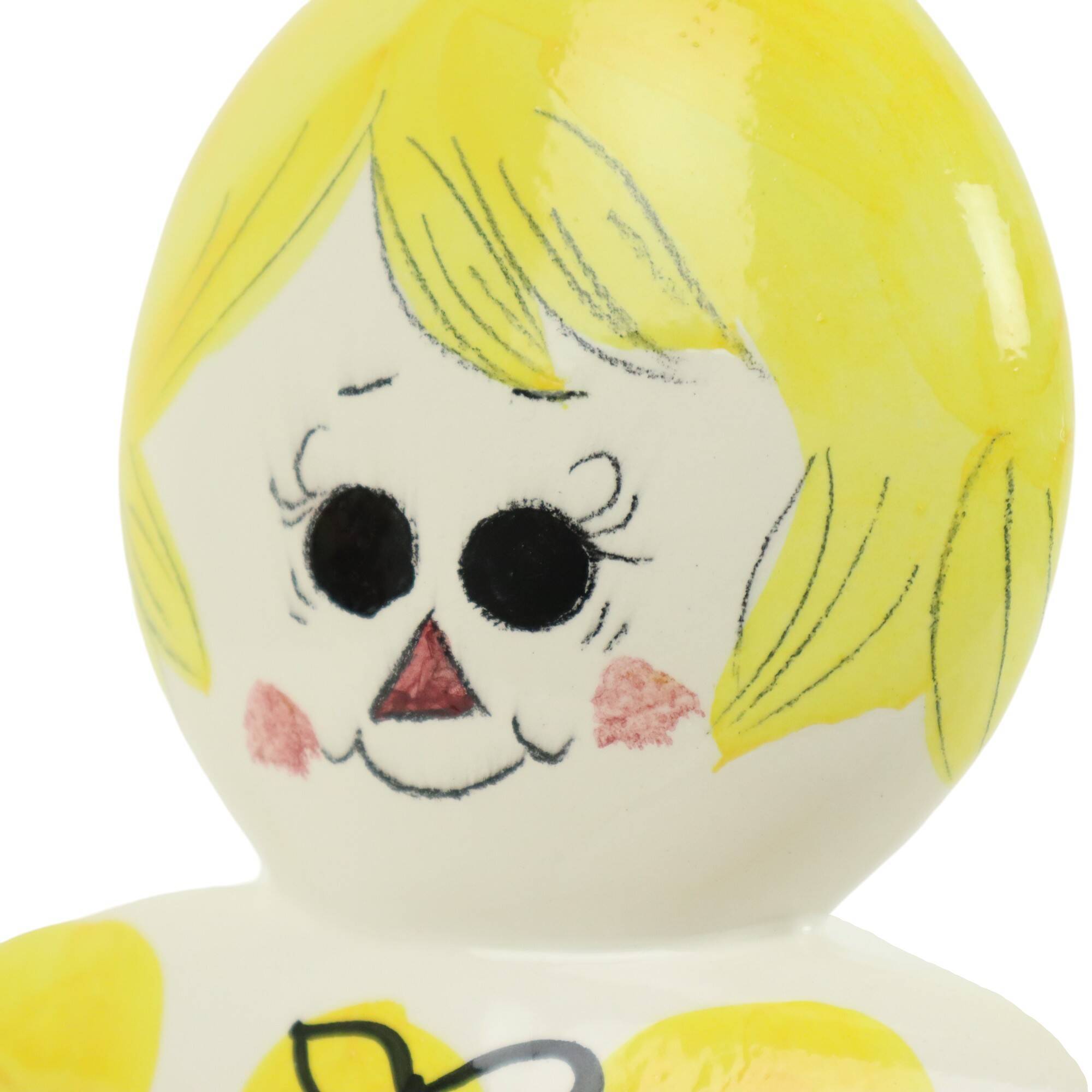 Vintage Italian Money Box Quadrifoglio Ceramic Doll Rag Doll Sixties