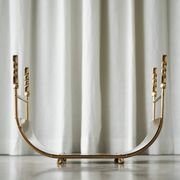 Panier ou porte-revues sculptural en laiton doré années 1970