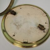 Brass holophane glass ceiling light