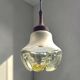 Teak wood and Mazzega style glass pendant lamp