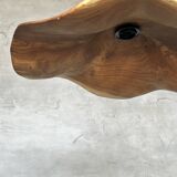 Medium pendant light in corrugated teak leaf (Medium D:50 H:20)