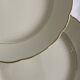 6 antique beige earthenware dinner plates with gold trim by Villeroy and Boch.