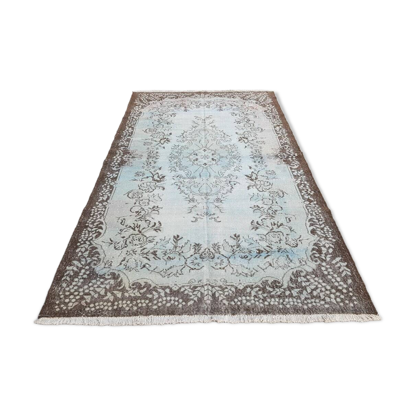 Oushak Wool Area Vintage Rug sku v992