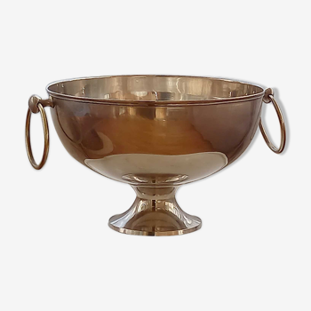 Silver metal champagne bucket on pedestal