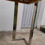 Console in chromed metal and golden brass from the 70s
