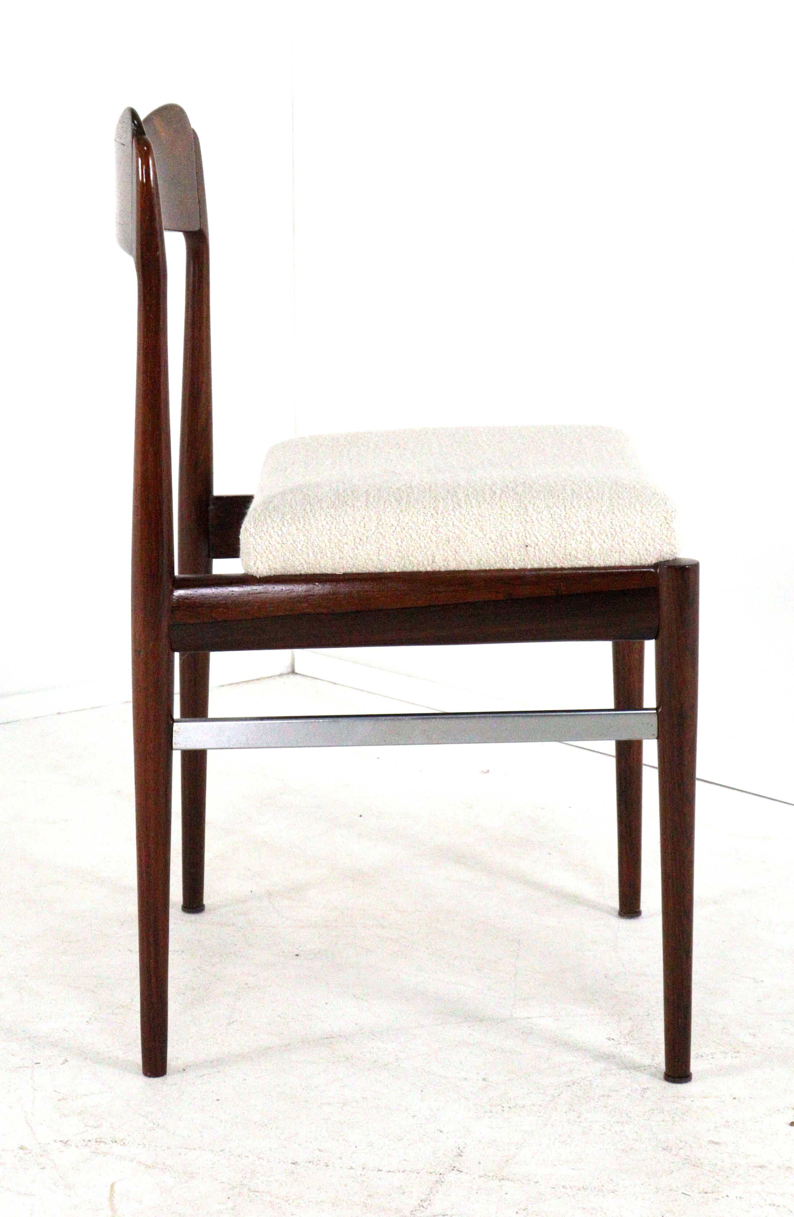 Set of 6 Rosewood AWA Dining Chairs 'Bennekom'  - new upholstery