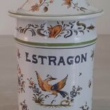 Apothecary pot "estragon" in faience of moustiers