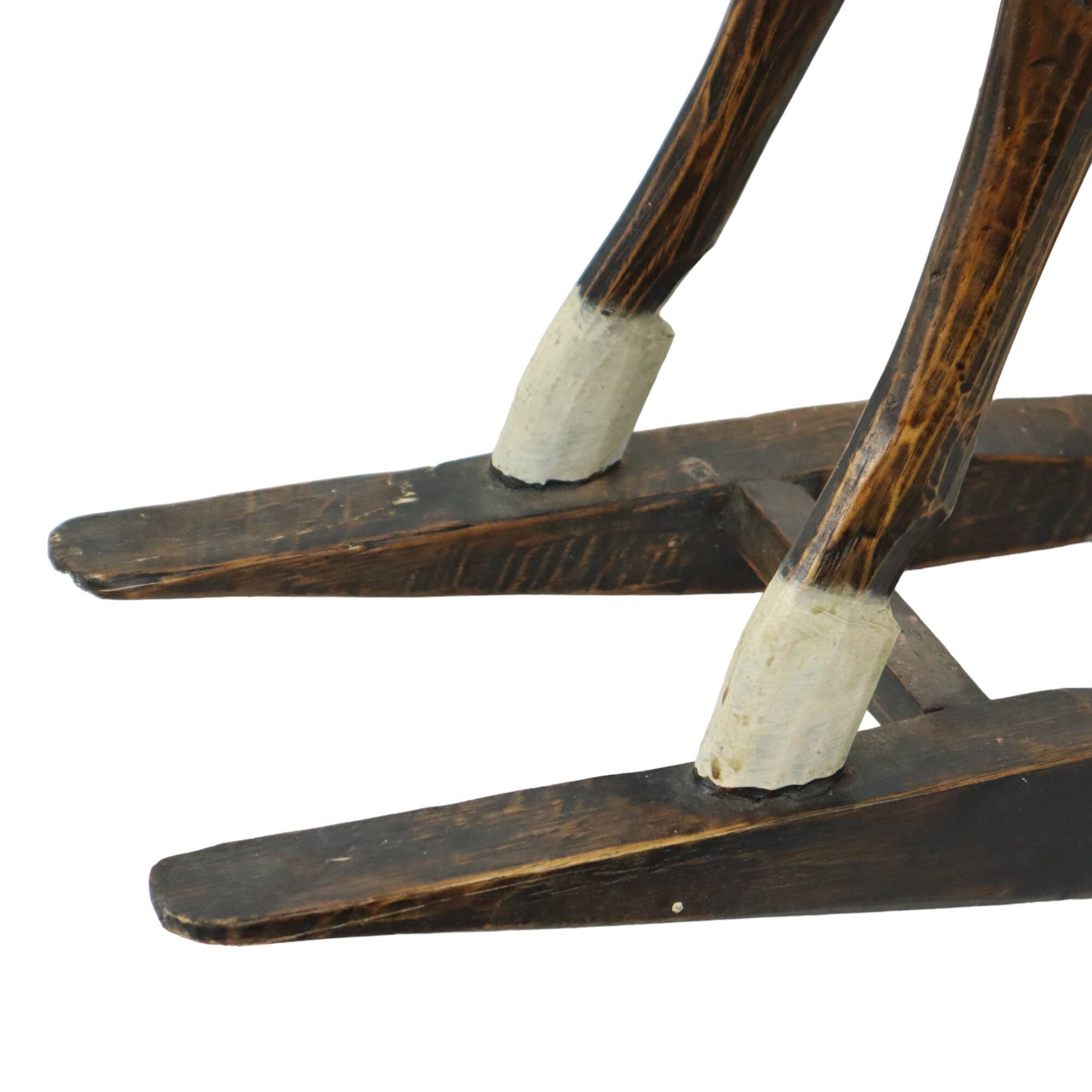 Vintage French Rocking Horse Seesaw Rocking Horse Wood 1970s