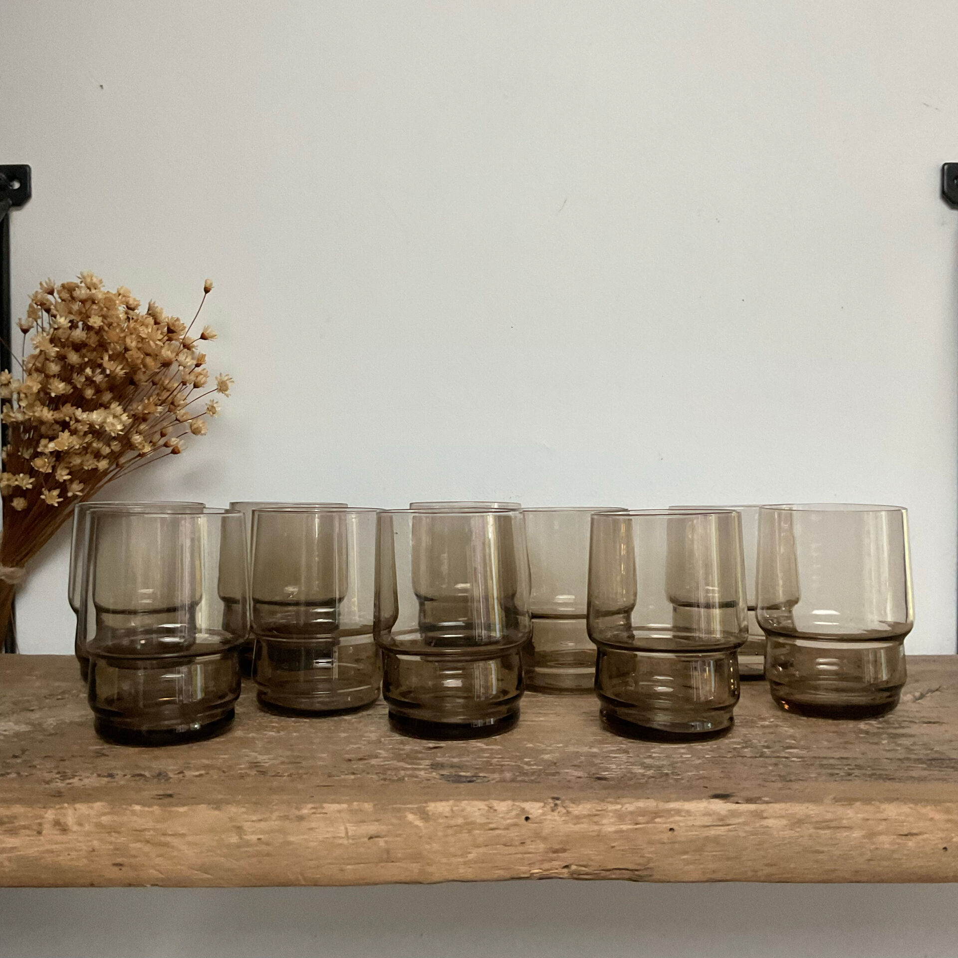 10 small vintage handmade glasses
