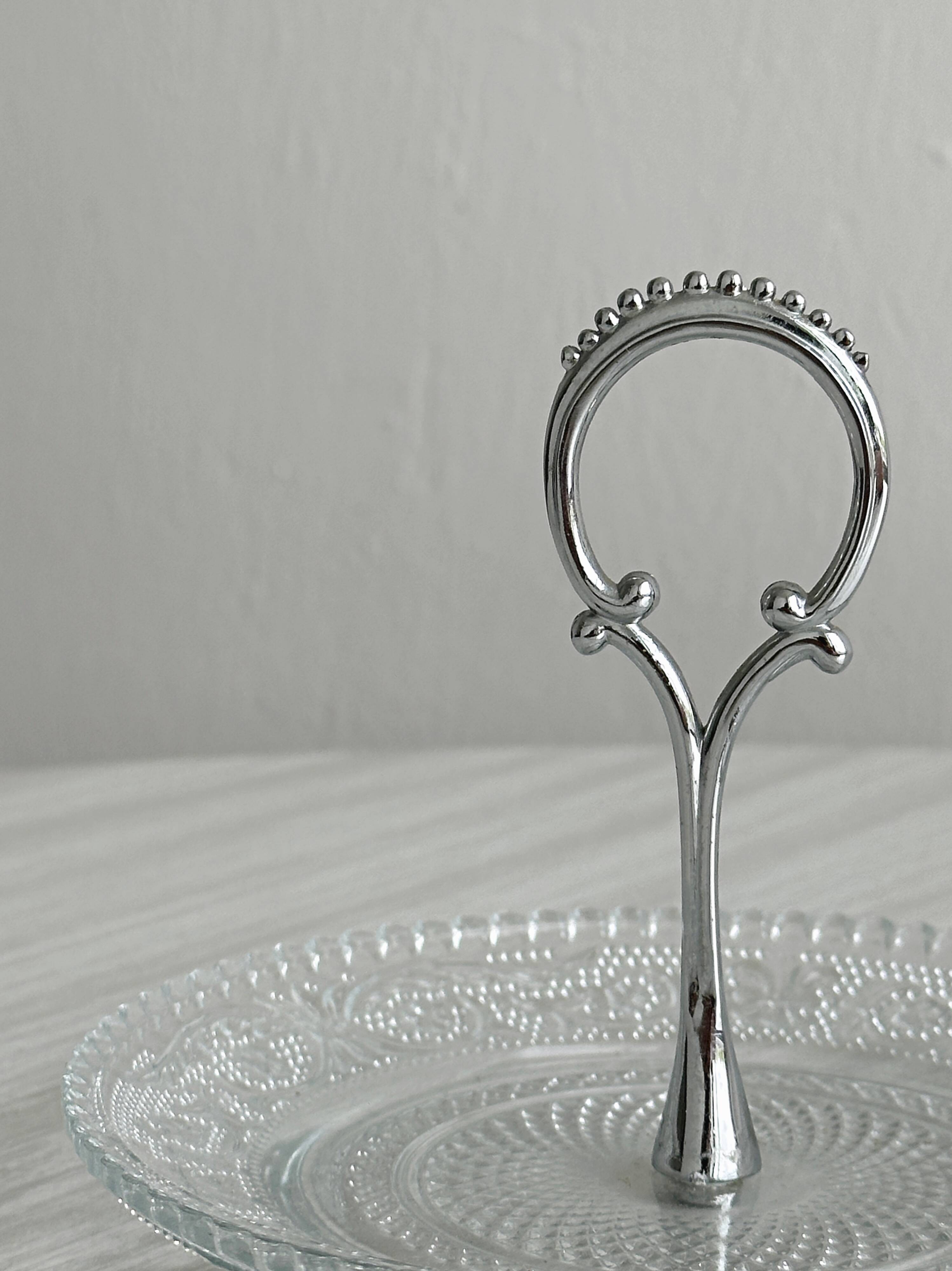 Vintage pressed glass presentation platter