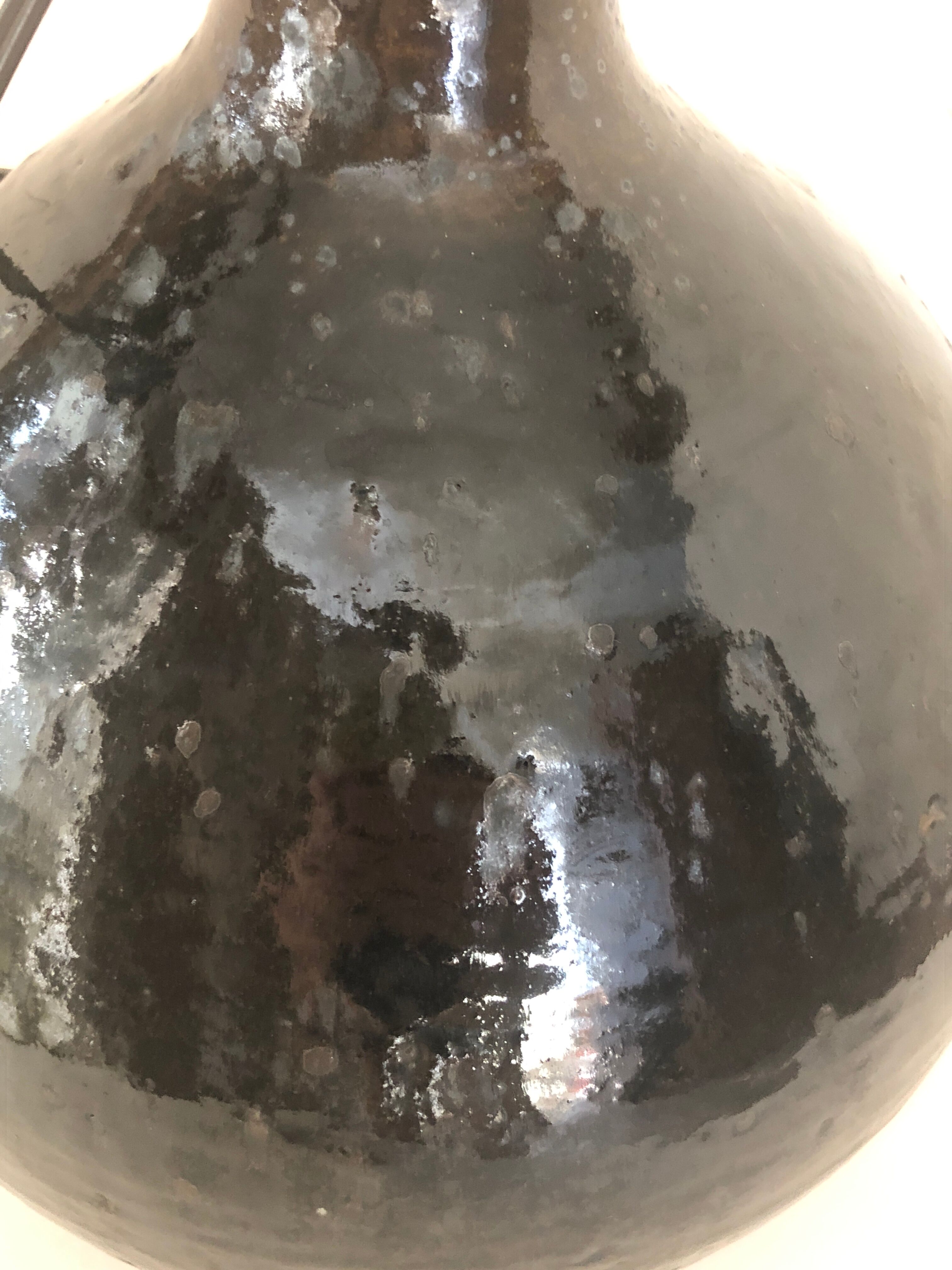 Lamp in glazed stoneware