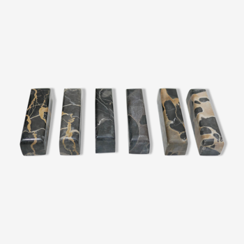 Series of 6 vintage marble knife holders