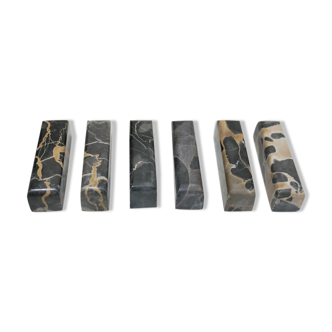 Series of 6 vintage marble knife holders