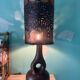 Large vintage ceramic floor lamp accolay & brutalist copper - 10