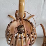 Pair of vintage rattan sconces