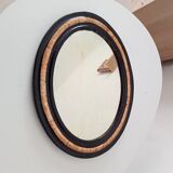 19th-century antique mirror in wood and stucco.