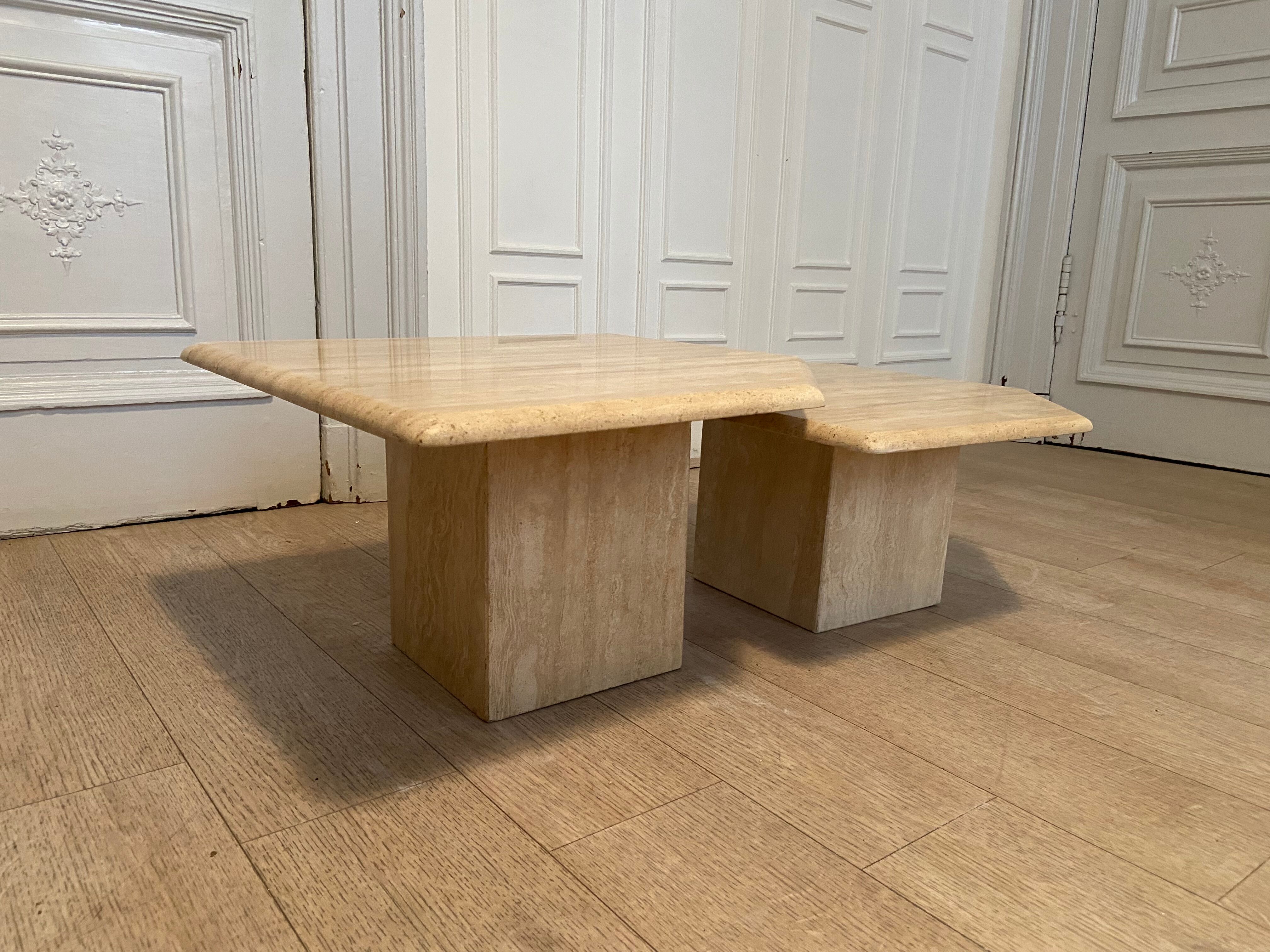 Travertine pull-out tables Classico, Italy, 1970s