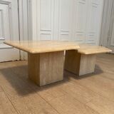 Tables gigognes travertin Classico, Italie, 1970s