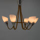 Mid-Century Wood & Glass Chandelier by Dřevo Humpolec, 1960s
