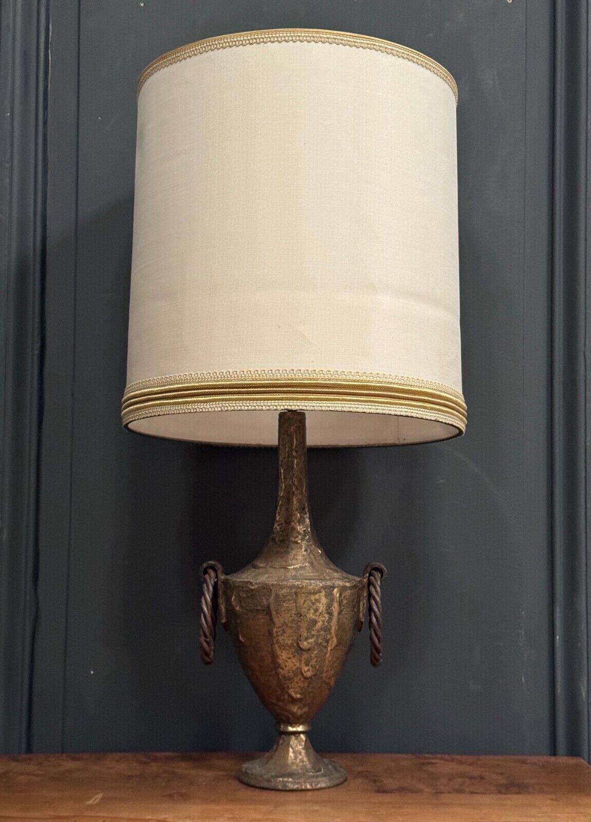 Brutalist lamp 1970 in gilded metal with rings